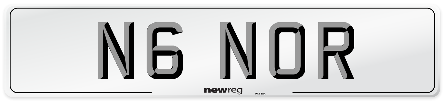 N6 NOR Number Plate from New Reg